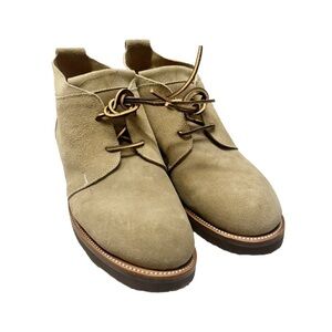 NWOT Unmarked Handcrafted Suede Shoes Lace Up Ankle Beige Men’s Sz 9